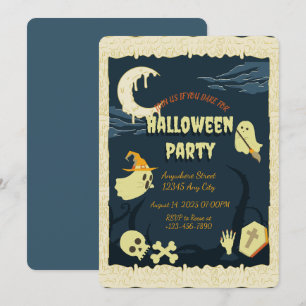 Spooky Halloween Party Invitation Kaart