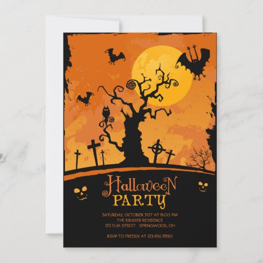 Spooky Halloween Party Invitation Kaart (Voorkant)