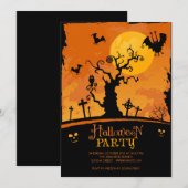 Spooky Halloween Party Invitation Kaart (Voorkant / Achterkant)