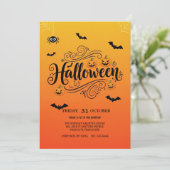 Spooky Halloween Party Invitation Kaart (Staand voorkant)