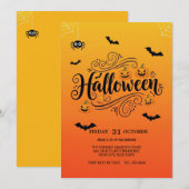 Spooky Halloween Party Invitation Kaart (Voorkant / Achterkant)