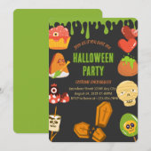 Spooky Halloween Party Invitation Kaart (Voorkant / Achterkant)