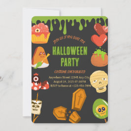Spooky Halloween Party Invitation Kaart