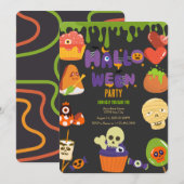 Spooky Halloween Party Invitation Kaart (Voorkant / Achterkant)