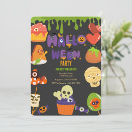 Spooky Halloween Party Invitation Kaart