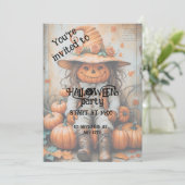 Spooky Halloween Party Invitation Kaart (Staand voorkant)
