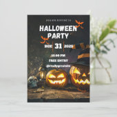 Spooky Halloween Party Invitation Kaart (Staand voorkant)