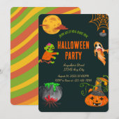 Spooky Halloween Party Invitation Kaart (Voorkant / Achterkant)