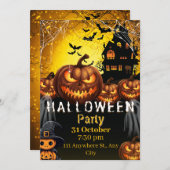 Spooky Halloween Party Invitation Kaart (Voorkant / Achterkant)
