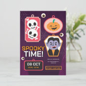 Spooky Halloween Party Invitation Kaart (Staand voorkant)