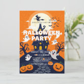 Spooky Halloween Party Invitation Kaart (Staand voorkant)