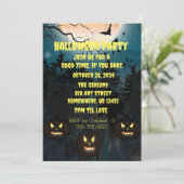 Spooky Halloween Party Invitation Kaart (Staand voorkant)