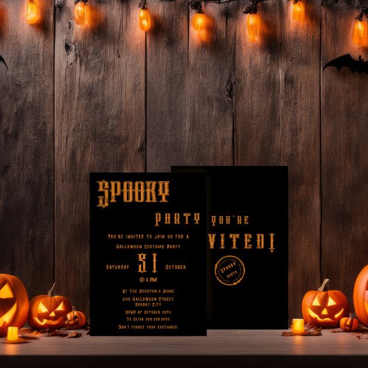 Spooky Halloween Party Invitation Kaart