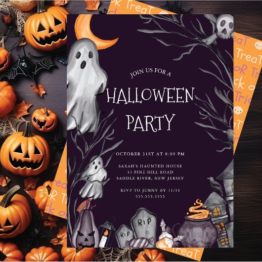 Spooky Halloween Party Invitation Kaart