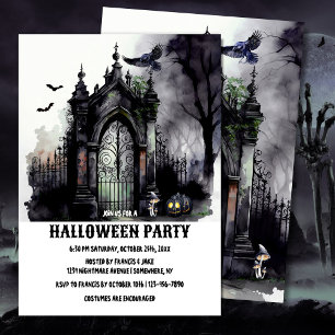 Spooky Halloween Party Invitation Kaart