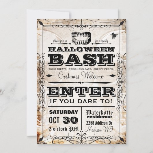 Spooky Halloween Party Invitation Kaart (Voorkant)
