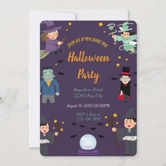 Spooky Halloween Party Invitation Kaart (Voorkant)