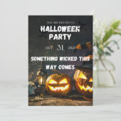 Spooky Halloween Party Invitation Kaart (Staand voorkant)