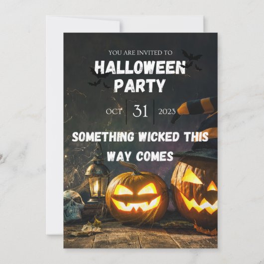 Spooky Halloween Party Invitation Kaart (Achterkant)