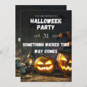 Spooky Halloween Party Invitation Kaart (Voorkant / Achterkant)
