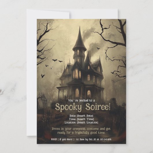 Spooky Halloween Party Invitation Kaart (Voorkant)