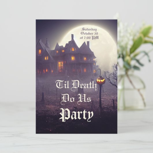 Spooky Halloween Party Invitation Kaart (Staand voorkant)