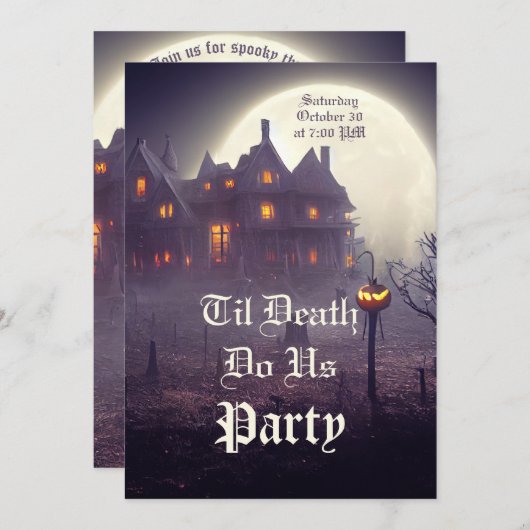 Spooky Halloween Party Invitation Kaart (Voorkant / Achterkant)