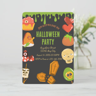 Spooky Halloween Party Invitation Kaart