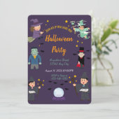 Spooky Halloween Party Invitation Kaart (Staand voorkant)