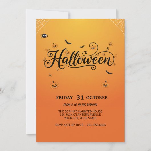 Spooky Halloween Party Invitation Kaart (Voorkant)