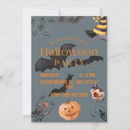 Spooky Halloween Party Invitation Kaart