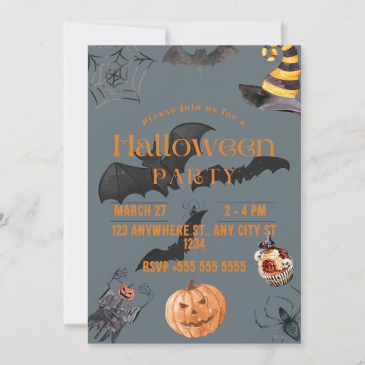 Spooky Halloween Party Invitation Kaart (Voorkant)