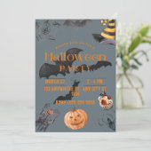 Spooky Halloween Party Invitation Kaart (Staand voorkant)