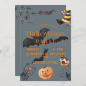 Spooky Halloween Party Invitation Kaart (Voorkant / Achterkant)