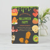 Spooky Halloween Party Invitation Kaart (Staand voorkant)