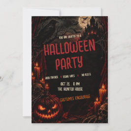 Spooky Halloween Party Invitation Kaart