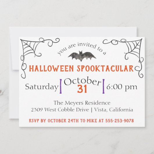 Spooky Halloween Party Invitation Kaart (Voorkant)