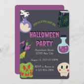Spooky Halloween Party Invitation Kaart (Voorkant / Achterkant)