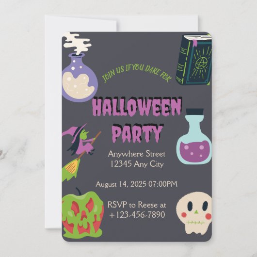 Spooky Halloween Party Invitation Kaart (Voorkant)