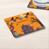 Spooky Halloween Party Invitation Kartonnen Onderzetters (Schuin)