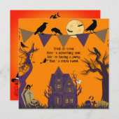 Spooky Halloween Party Invitation Notitiekaartje (Voorkant / Achterkant)