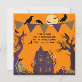 Spooky Halloween Party Invitation Notitiekaartje