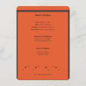 Spooky Halloween Party Invitation Orange Black Kaart (Achterkant)