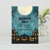 Spooky Halloween Party Invitation Poster Kaart (Staand voorkant)