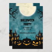 Spooky Halloween Party Invitation Poster Kaart (Voorkant / Achterkant)