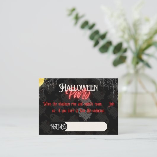 Spooky Halloween Party Invite Informatiekaartje (Staand voorkant)