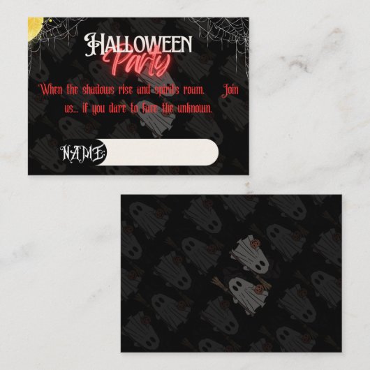 Spooky Halloween Party Invite Informatiekaartje (Voorkant / Achterkant)