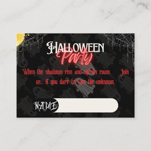 Spooky Halloween Party Invite Informatiekaartje (Voorkant)