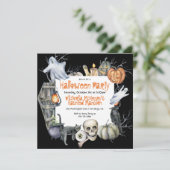 Spooky Halloween Party Kaart (Staand voorkant)