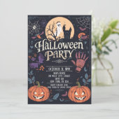 Spooky Halloween Party Kaart (Staand voorkant)